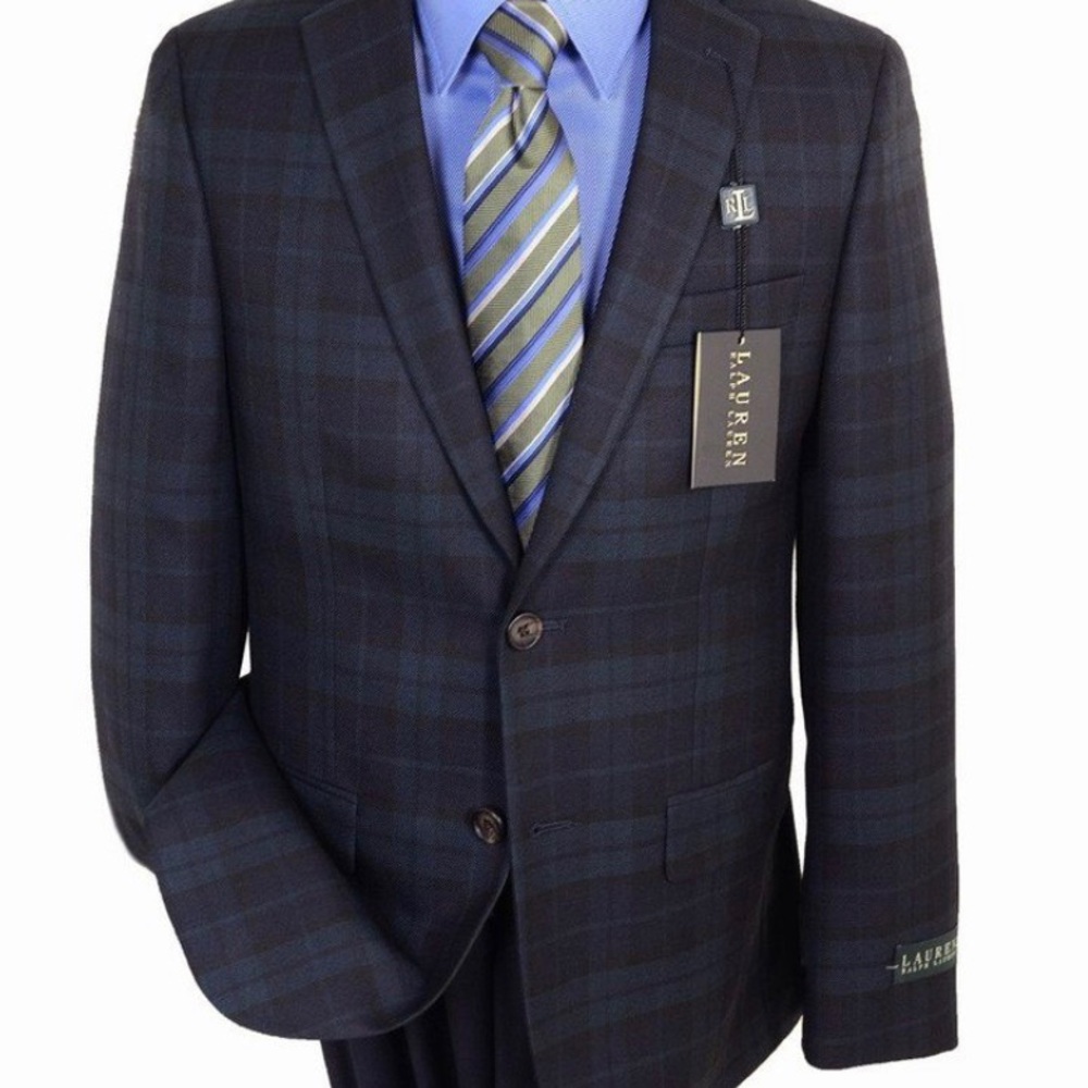 Ralph Lauren Green/Blue Plaid Boys Blazer:Size 16
